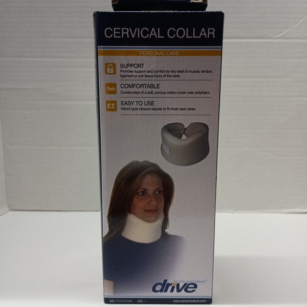 Drive Medical Cervical Collar‎ White Support Comfortable New One Size Fits Most